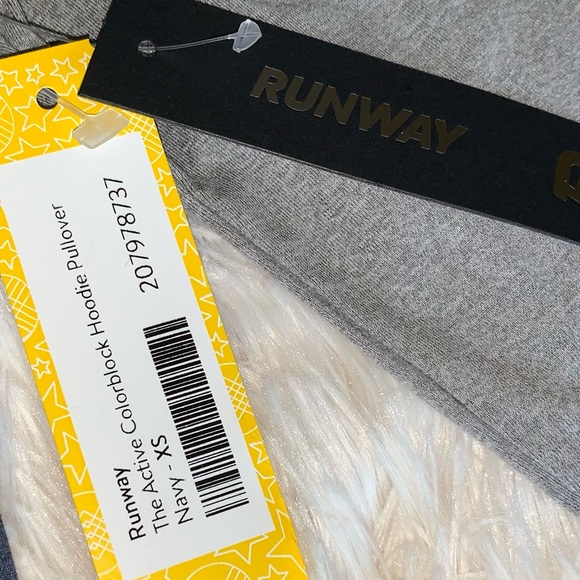 NWT Runway XS Navy/Greg hooded sweatshirt - Picture 2 of 7